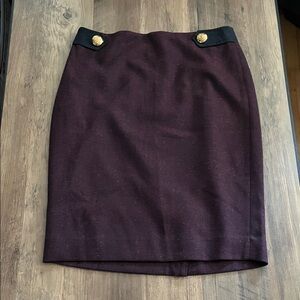 The Limited Burgundy Pencil Skirt with Black Accents